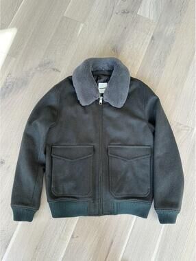 Sandro Aviator Wool Jacket Men’s Size XL Green